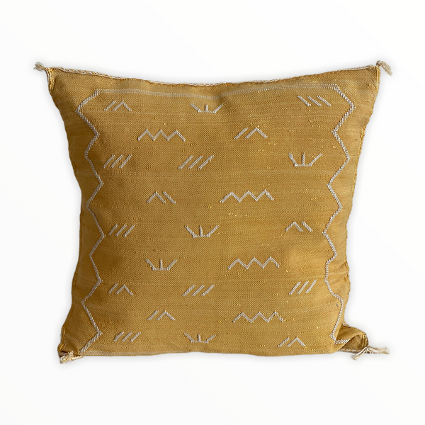 Cactus Silk Cushion - Yellow