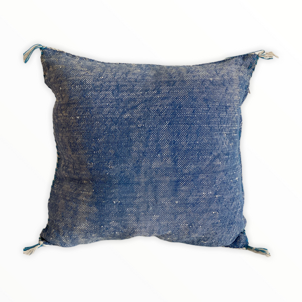 Cactus Silk Cushion - Washed Blue (filled)