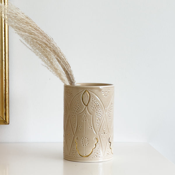 Engraved Handmade Vase with 12k Gold - 4 colors