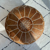 Moroccan Leather Pouffe - Classic