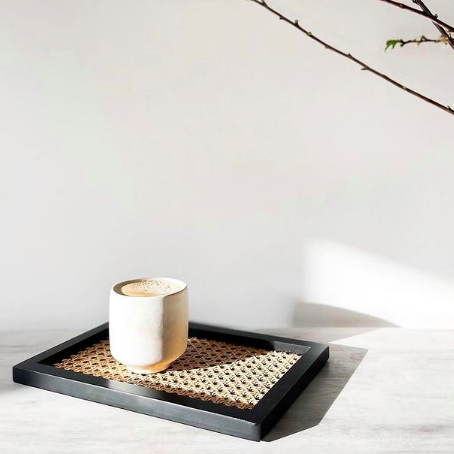 Sedona Black Rattan Tray