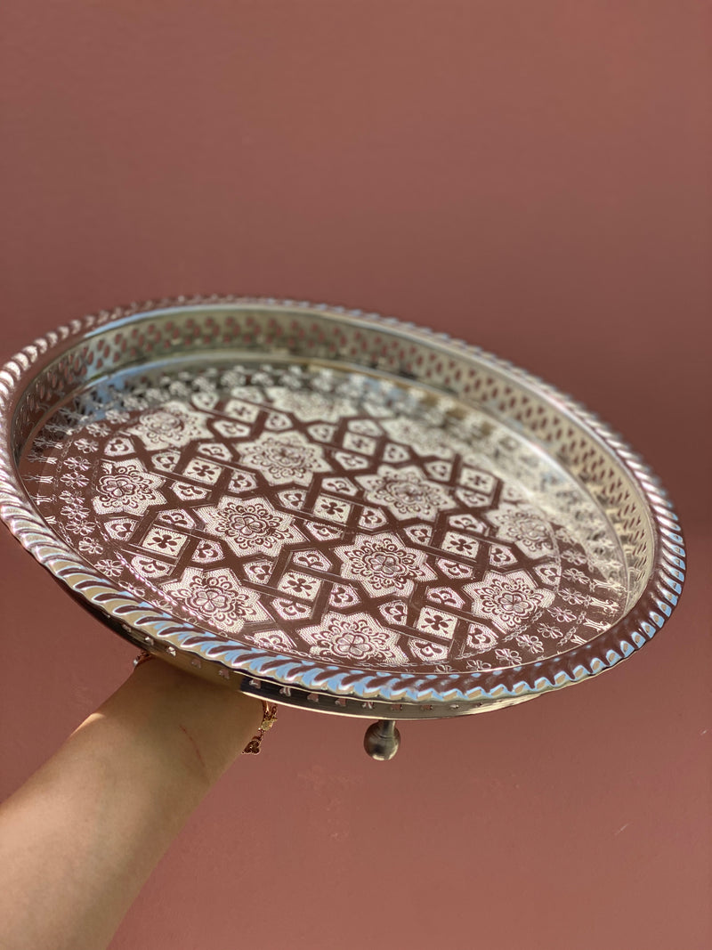 Moroccan Silver Plated Tray