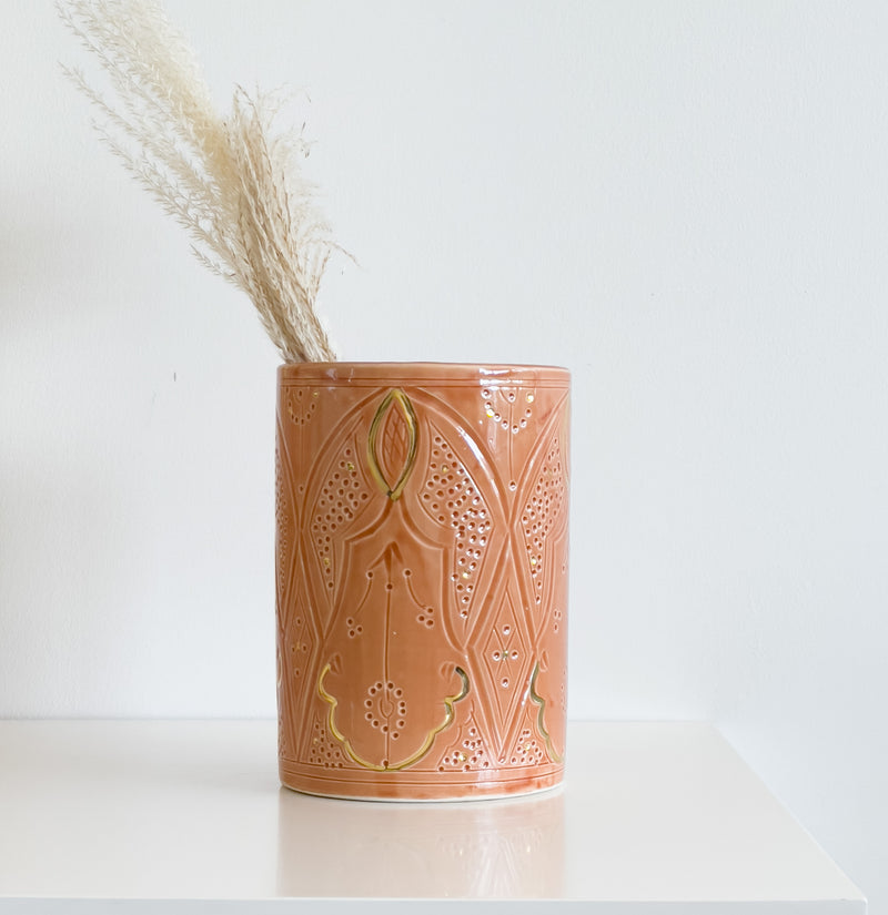 Engraved Handmade Vase with 12k Gold - 4 colors