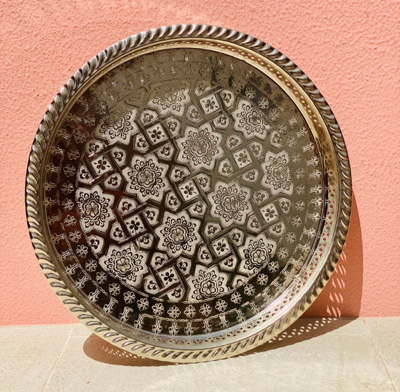 Moroccan Silver Plated Tray