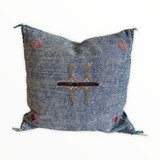 Cactus Silk Cushion - Washed Blue (filled)