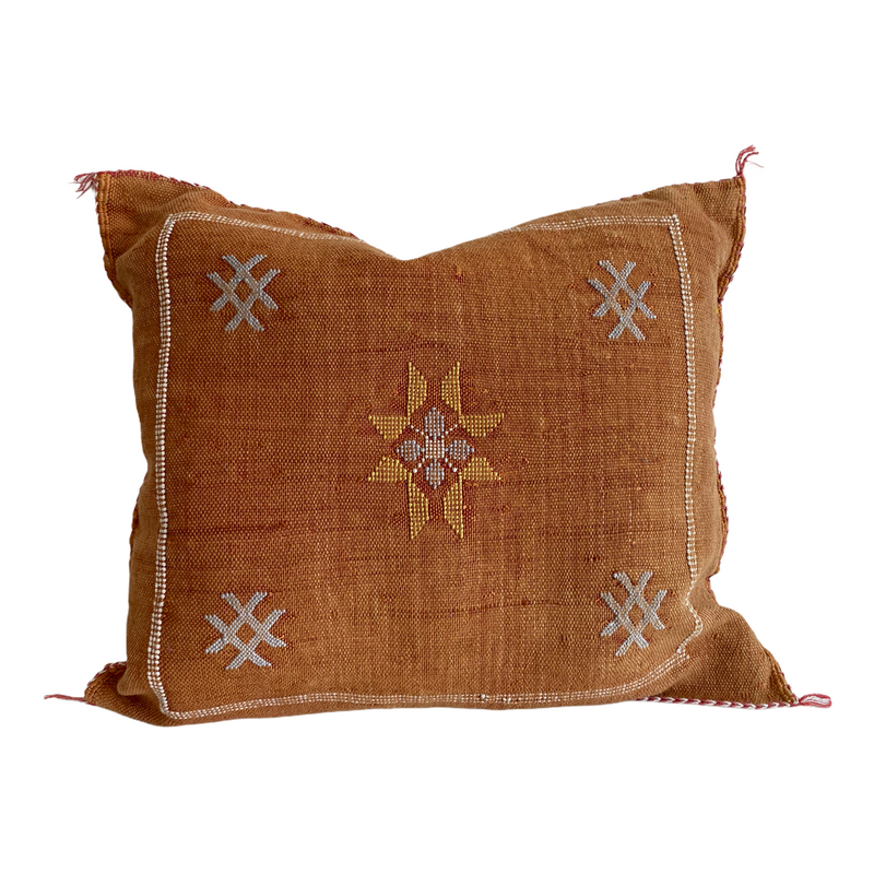 Cactus Silk Cushion - Orange Nouwara